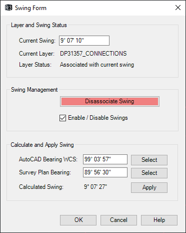 Swing form with calculated swing value ready to apply